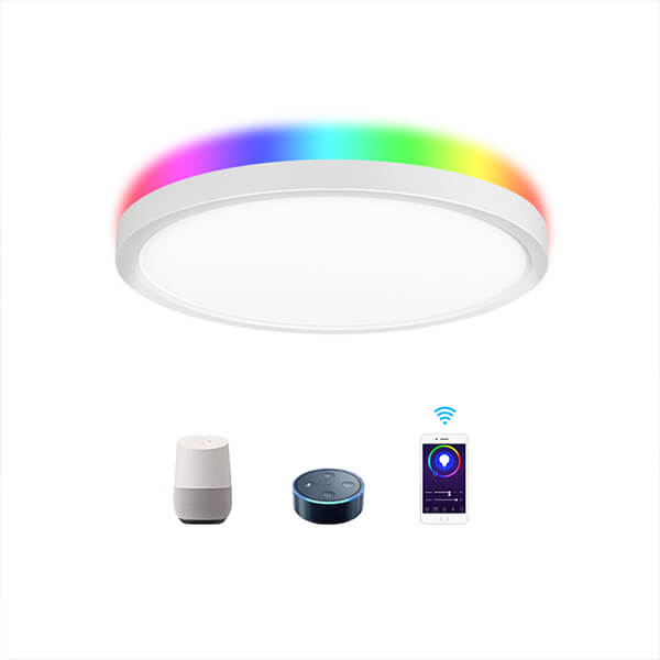 N01000  Led Ceiling Flush Mount Decoration Flush Mount CCT Selectable RGB Wifi Voice Control Smart Led Ceiling Light